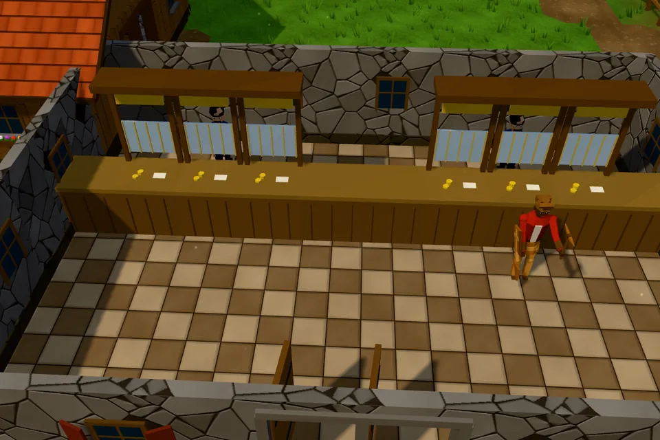 The booths in the Bank of Kelwick